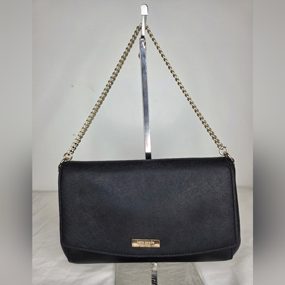 Kate Spade New York Black Shoulder Bag with Gold Chain – - Picture 1 of 15